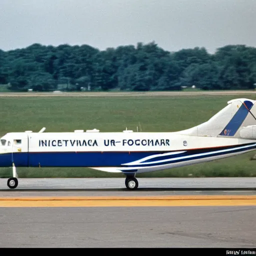 Prompt: fokker f - 2 7 - 6 0 0 friendship f - gcjv in service with air jet seen at paris - orly in june 1 9 8 3