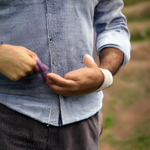 Prompt: man holding a schplop in his left hand