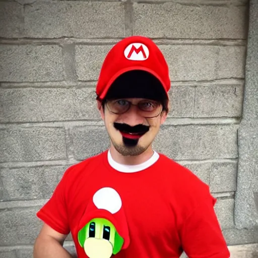 Image similar to a human version of super mario