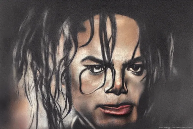 Image similar to michael jackson in the style of casey baugh,