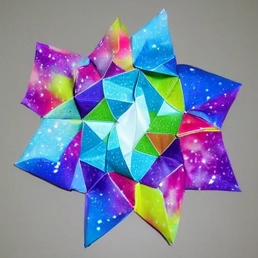 Image similar to origami galaxy, ultra realistic