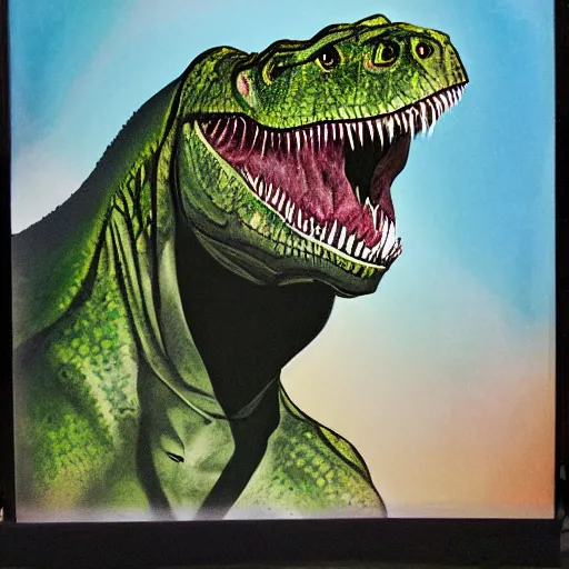 Image similar to a trex portrait