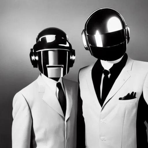 Image similar to Abbott and Costello meet Daft Punk