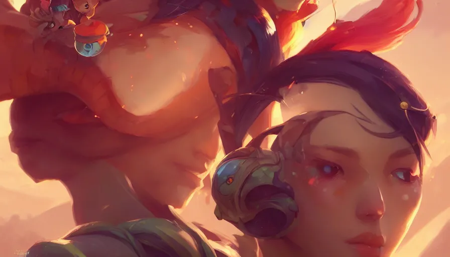 Image similar to portrait of a cute caterpillar, league of legends champion splash art, photorealistic facial features, right side composition, art by pete mohrbacher and guweiz and ilya kuvshinov, highly detailed, intricate, sharp focus, unreal engine 5, 4 k uhd