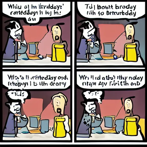 Image similar to the worst birthday ever. cartoon