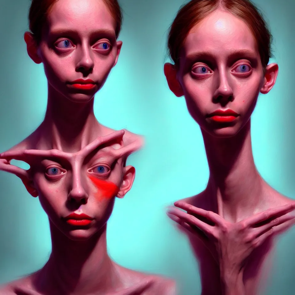 Image similar to bright realistic anorexic todd solondz, diffuse lighting, fantasy, intricate, elegant, highly detailed, lifelike, photorealistic, digital painting, artstation, illustration, concept art, smooth, sharp focus, art by francis bacon