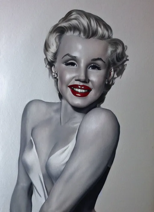 Image similar to kristen bell as marilyn monroe, pin - up painting, highly detailed