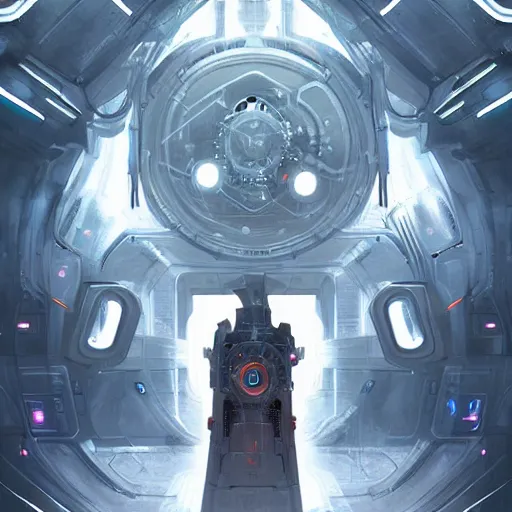 Prompt: a giant vault door, elegant digital illustration by greg rutkowski, cyberpunk, android netrunner