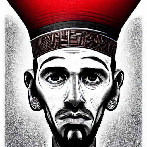 Image similar to A drummer wearing a fez by Android Jones and M. C. Escher collaboration