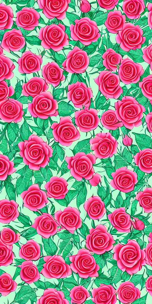 Image similar to seamless pattern of beautiful roses with leaves and throns, colourful, symmetrical, repeating 35mm photography