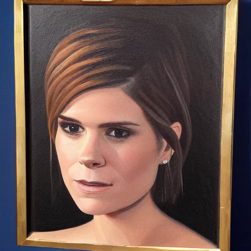 Image similar to an oil painting of kate mara