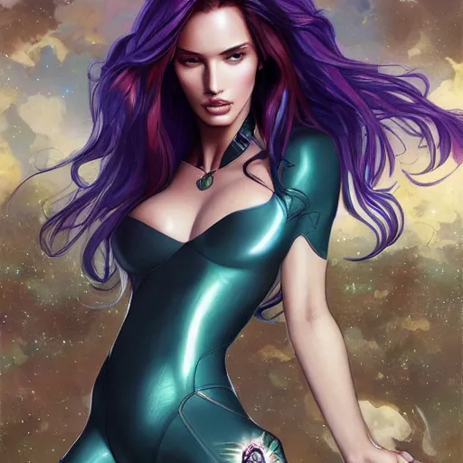 Prompt: ultra realistic illustration, bella thorne as megan fox as starfire anime, intricate, elegant, highly detailed, digital painting, artstation, concept art, smooth, sharp focus, illustration, art by artgerm and greg rutkowski and alphonse mucha