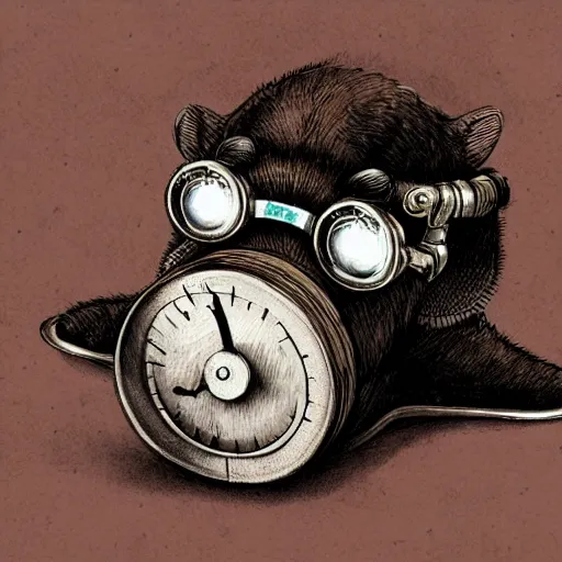 Image similar to a rat with steampunk googles, by D&D Concept Artists