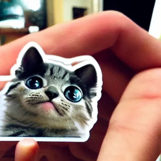 Image similar to a sticker of a cute cat