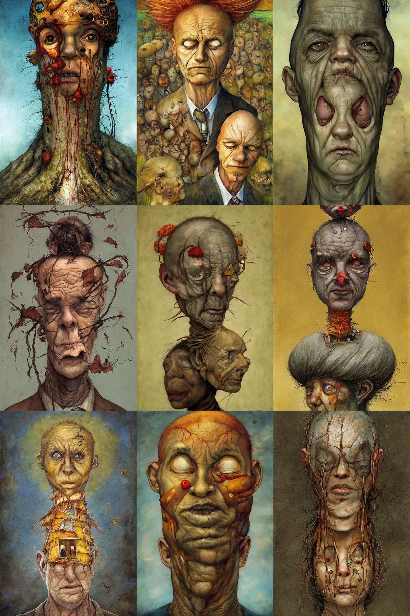 Prompt: Human head house by Esao Andrews