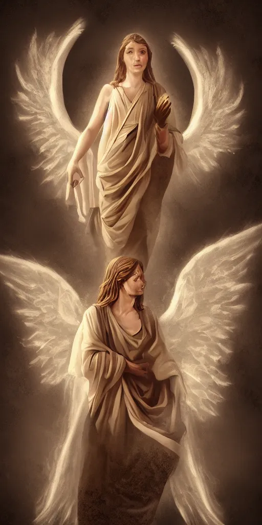 Prompt: biblically accurate depiction of an angel, digital art, 4 k
