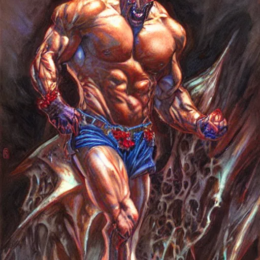 Image similar to screaming muscular vampire, by donato giancola.