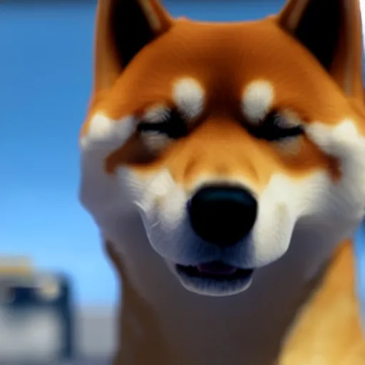 Image similar to A shiba inu dog in Call of Duty Vanguard, cinematic shot