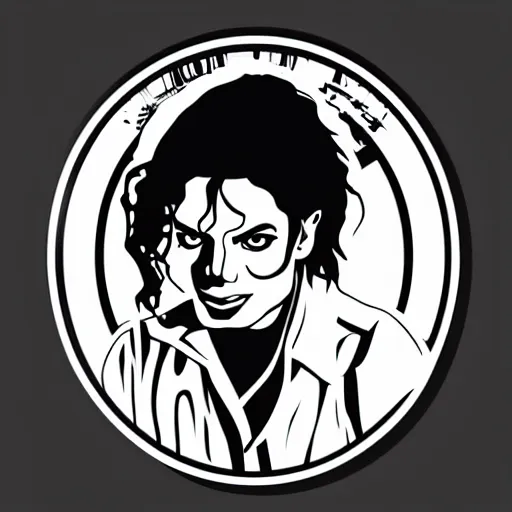 Image similar to michael jackson, digital art, iconic icon, 2 d vector logo, cartoon, t - shirt design