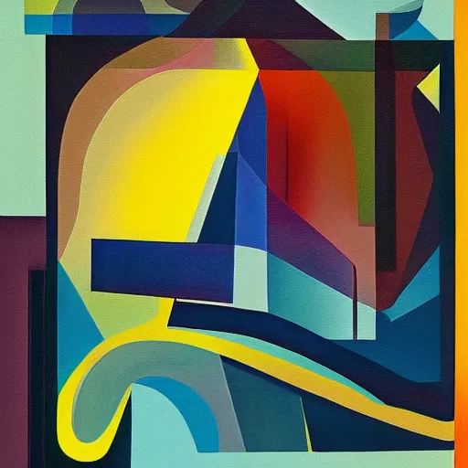 Prompt: a painting in the style of stanton macdonald - wright.