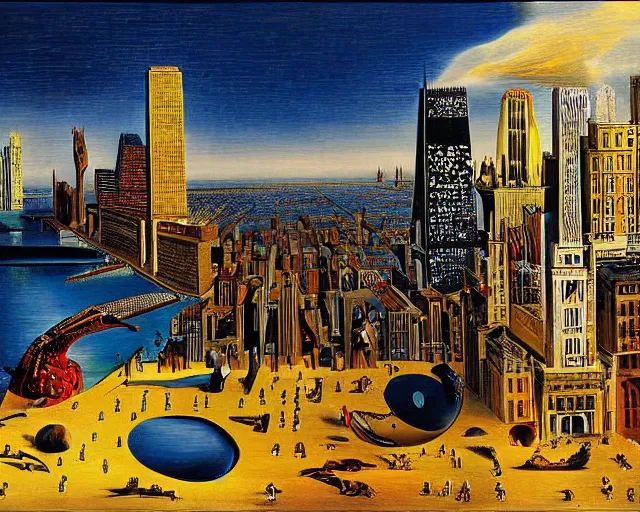 Image similar to chicago by salvador dali