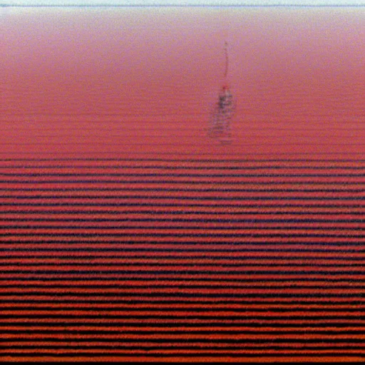 Image similar to a warped tunnel of irregular red and black checkerboard pattern drowns out a desperate voice, film still of a movie directed by Zdzisław Beksiński