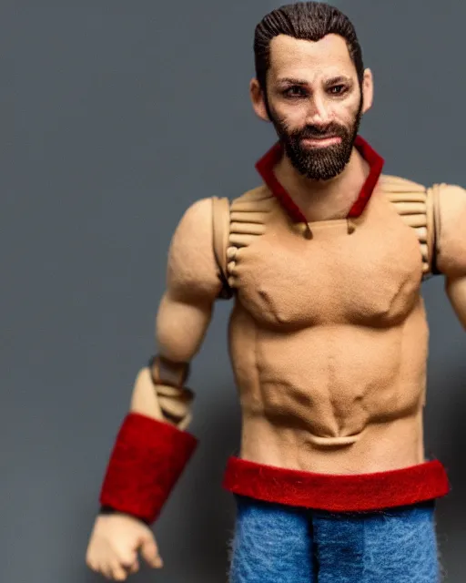 Image similar to twitch streamer adin ross as a action figure. highly detailed felt. hyper real photo. 4 k.