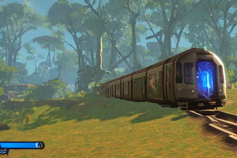 Image similar to wmata metro train in botw, breath of the wild screenshot