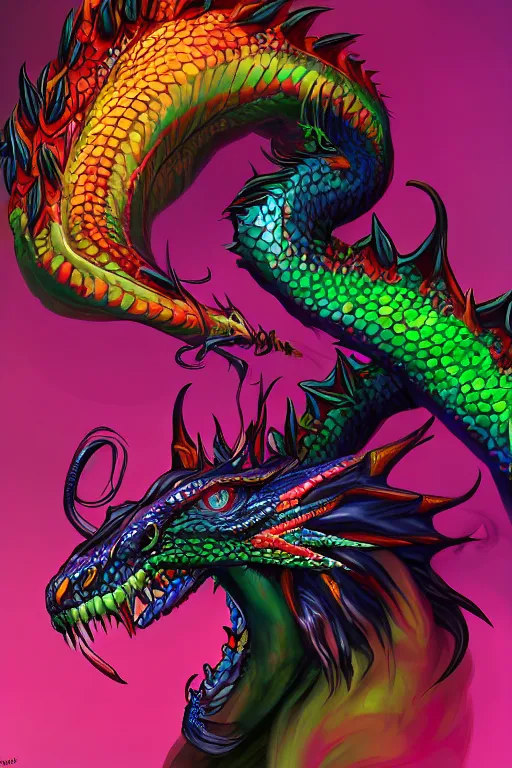 Image similar to multicolored venom Dragon princess, digital art, 8k ,character ,realistic, portrait, hyperrealistic