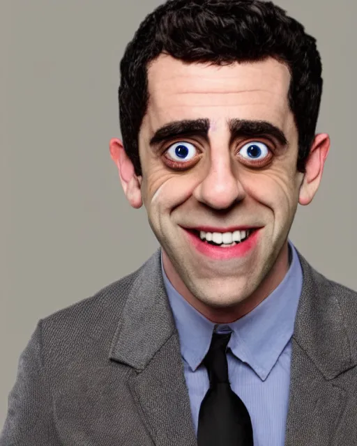 Image similar to bj novak ryan as a muppet. highly detailed felt. hyper real photo. 4 k.