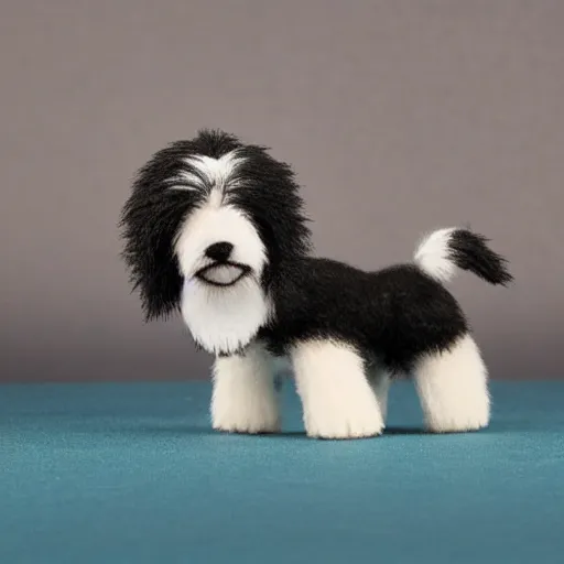 Image similar to (TY beanie baby bearded collie), action pose, cute, adorable, fluffy, UE5, 70mm, imax