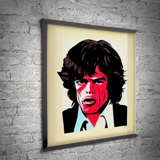 Image similar to individual young mick jagger silk screen butcher billy style