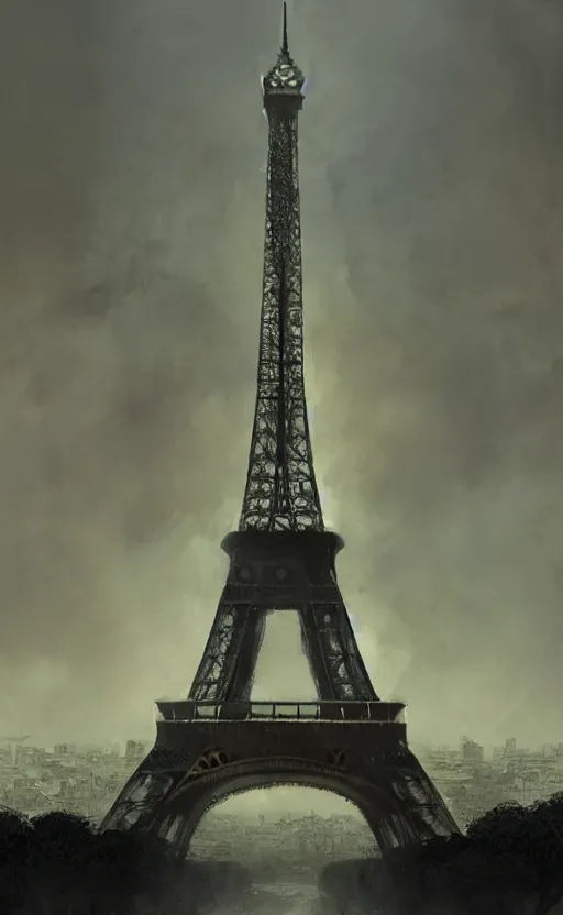 Prompt: a beautiful artwork illustration, concept art sketch of the eiffel tower, volumetric fog, godrays, high contrast, high contrast, high contrast, vibrant colors, vivid colors, high saturation, by Greg Rutkowski and Jesper Ejsing and Raymond Swanland, featured on artstation, wide angle, vertical orientation