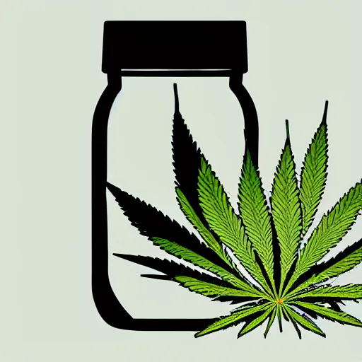 Image similar to digital illustration of a mason jar filled to the brim with cannabis bud