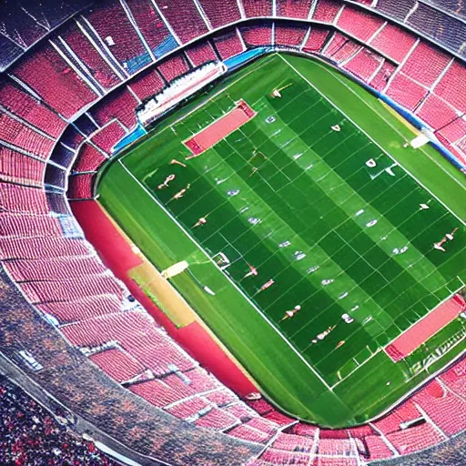 Image similar to top view of football stadium above ocean