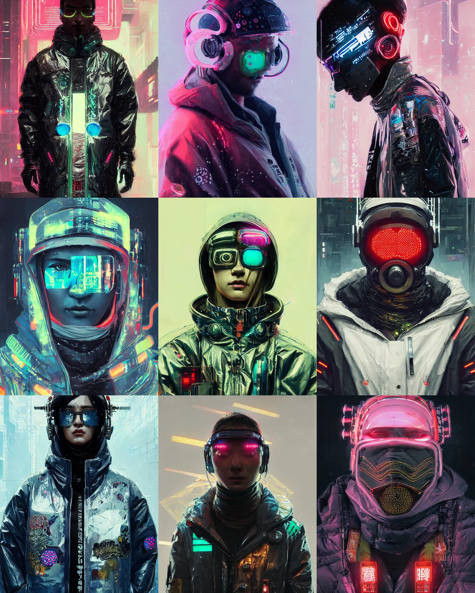 Prompt: detailed portrait, cyberpunk futuristic neon, reflective puffy coat, decorated with traditional japanese ornaments by ismail inceoglu dragan bibin hans thoma greg rutkowski alexandros pyromallis nekro rene maritte illustrated, perfect face, fine details, realistic shaded, fine - face, pretty face