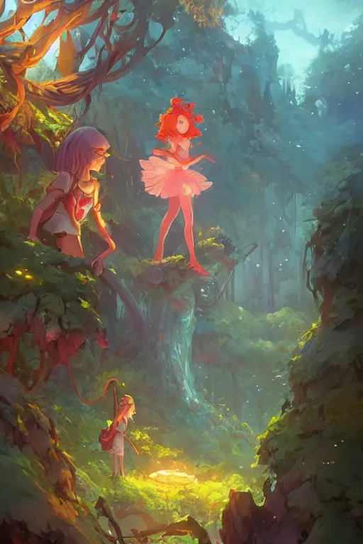 Prompt: fairy City in an ancient forrest , official fanart behance hd artstation by Jesper Ejsing, by RHADS and Makoto Shinkai and Lois van baarle and ilya kuvshinov and rossdraws