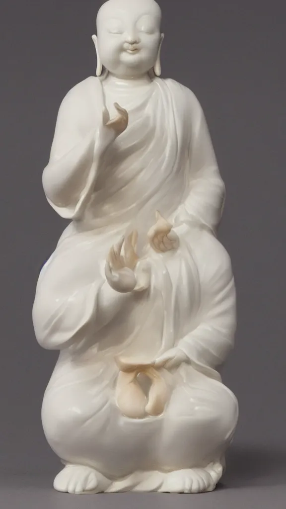 Image similar to porcelain rabbit budda statue painted by john singer sargent