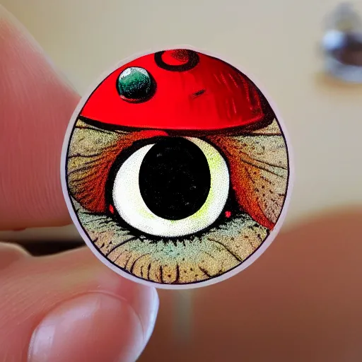 Image similar to cute fly agaric with eyes sticker