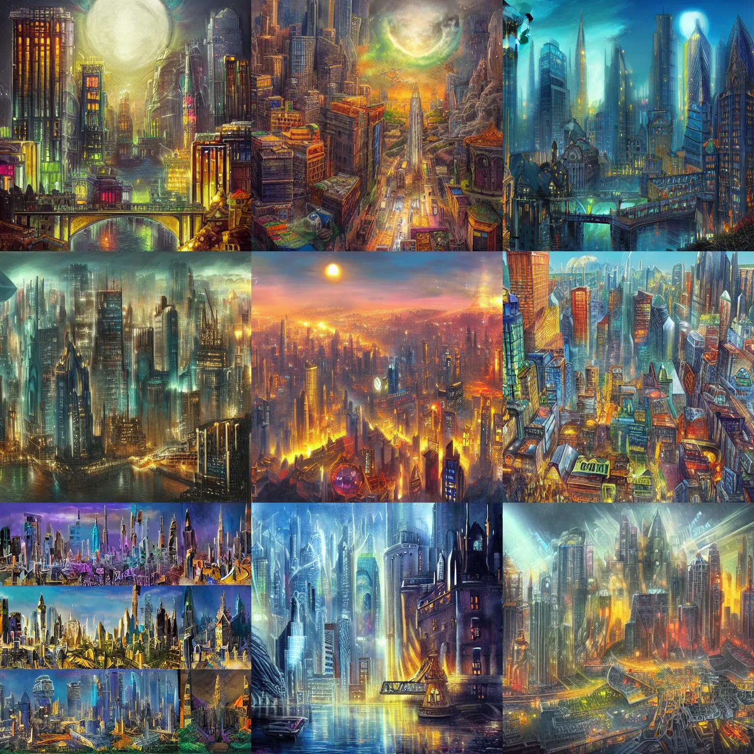 Prompt: city, fantasy, town, metropolis, fantasy art