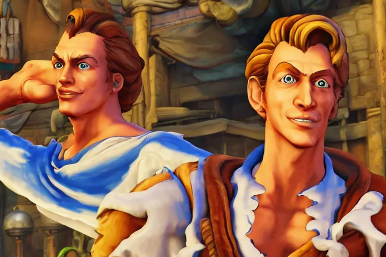 Image similar to screenshot of guybrush threepwood in street fighter 5, high resolution, hd, 4k