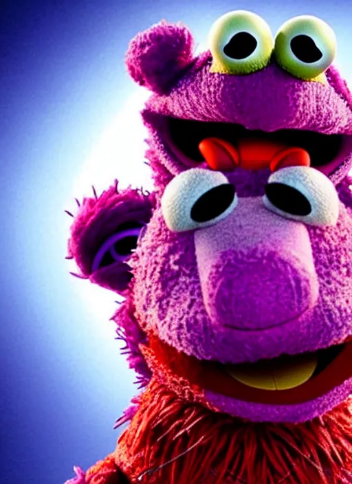 Image similar to studio portrait still of muppet!!!!! vision in avengers infinity war!!!!!! as a muppet muppet as a muppet, 8 k, studio lighting, key light,