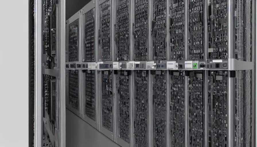 Prompt: server racks, network storage, photorealistic, 8k, uhd, sharp focus, accurate photo