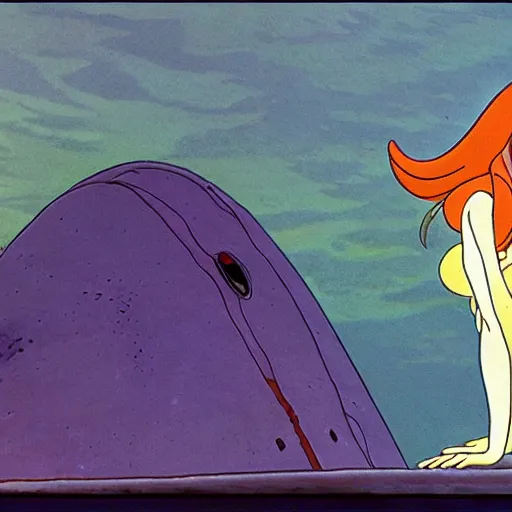 Prompt: Ariel in Nausicaa of the Valley of the Wind, Diseny animation style