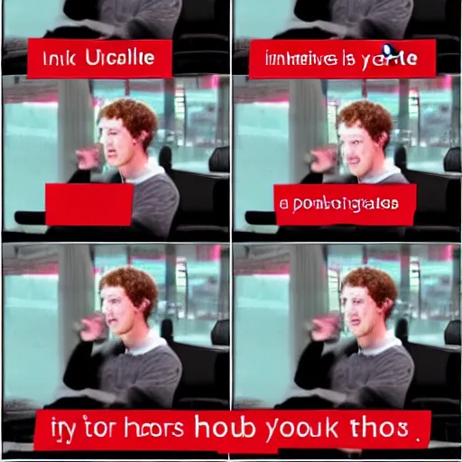 Prompt: mark zuckerberg in a four - frame meme by knowyourmeme