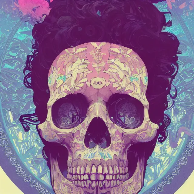 Prompt: a beautiful vector art of a vaporwave skull by sachin teng and pascal blanche and alphonse mucha and greg rutkowski and josan gonzalez. film noirs, brush stroke, vibrating colors, hyper detailed. octane render. trending on artstation