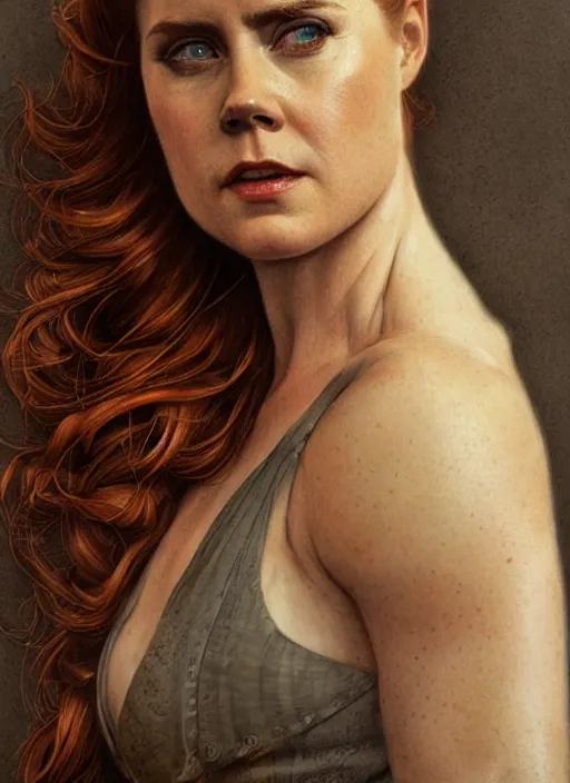 Image similar to Amy Adams as a ruggedly handsome hero, intricate, elegant, highly detailed, centered, digital painting, artstation, concept art, smooth, sharp focus, illustration, art by artgerm and donato giancola and Joseph Christian Leyendecker