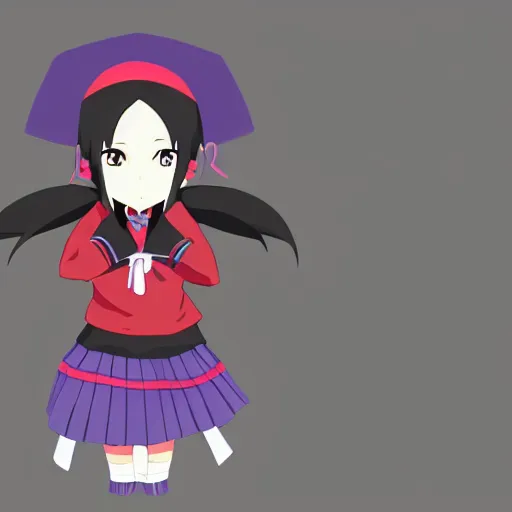 Image similar to cute anime ninja school girl in the style of katanagatari, kuudere, expressionless