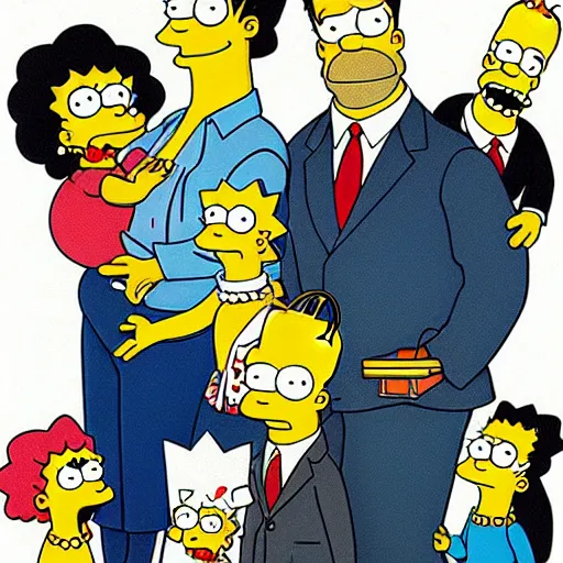 Prompt: the simpsons family, painted by norman rockwell