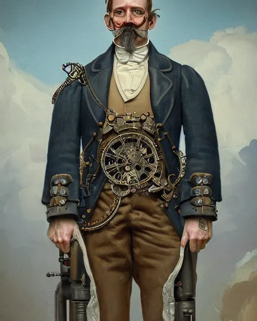 Prompt: epic portrait of victorian man scientist, steampunk, dieselpunk, highly detailed, intricate, symmetry, golden ratio, photorealistic, 8 k, hd rendering, unreal engine 5, very sharp details, by rutkowski and stalenhag